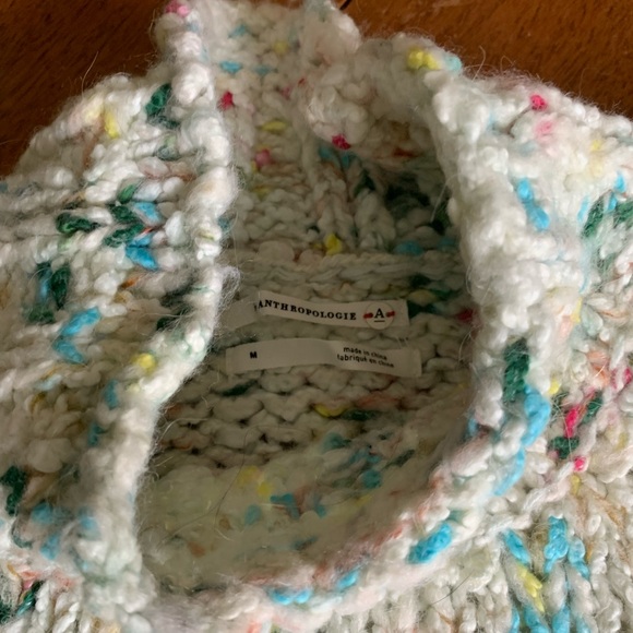 Anthropologie white sweater with colour flecks sz M - Picture 2 of 6